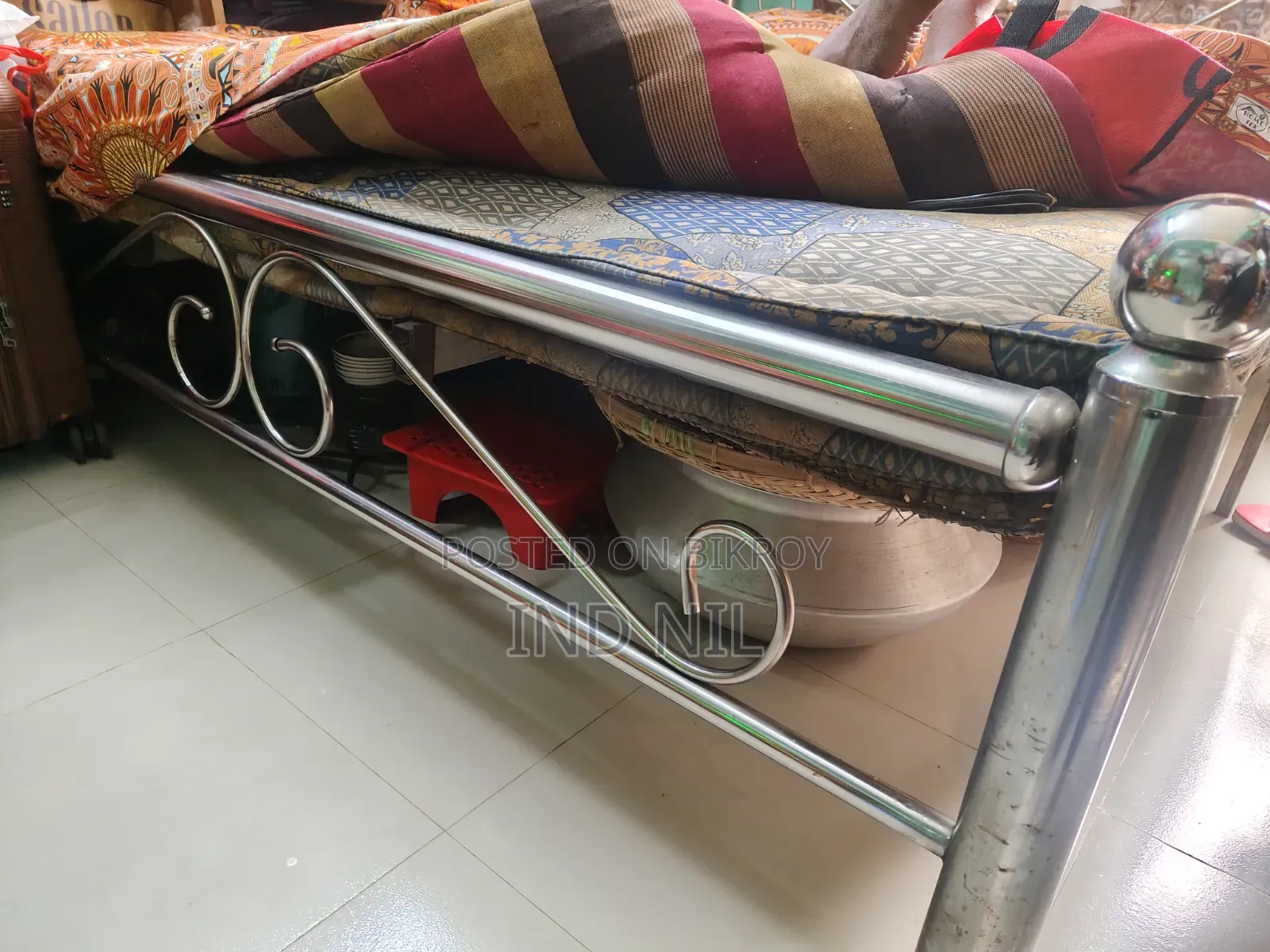 6ft X 7ft Heavy Stainless Steel (SS) Double Bed / Khat (Like New)