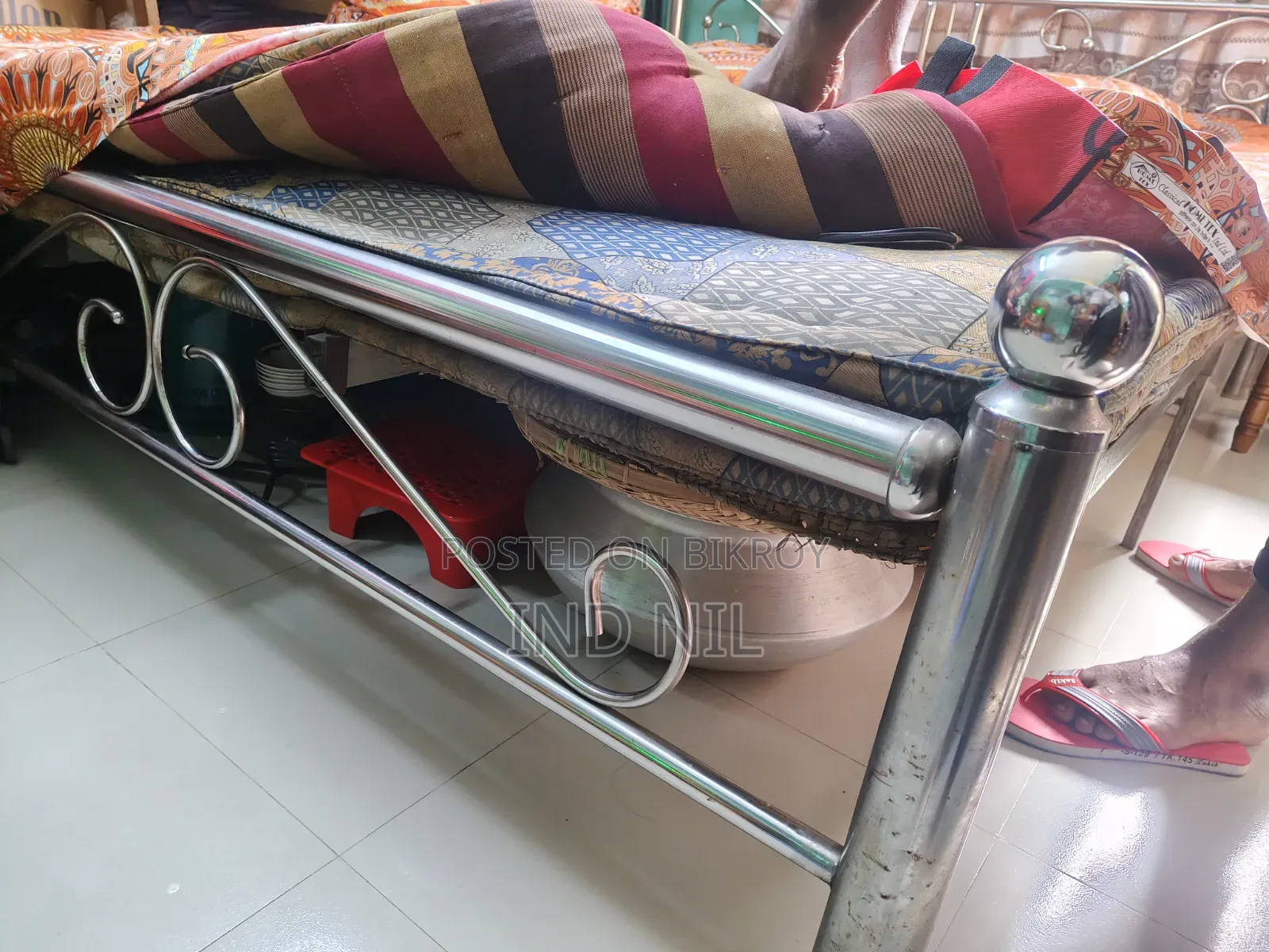 6ft X 7ft Heavy Stainless Steel (SS) Double Bed / Khat (Like New)