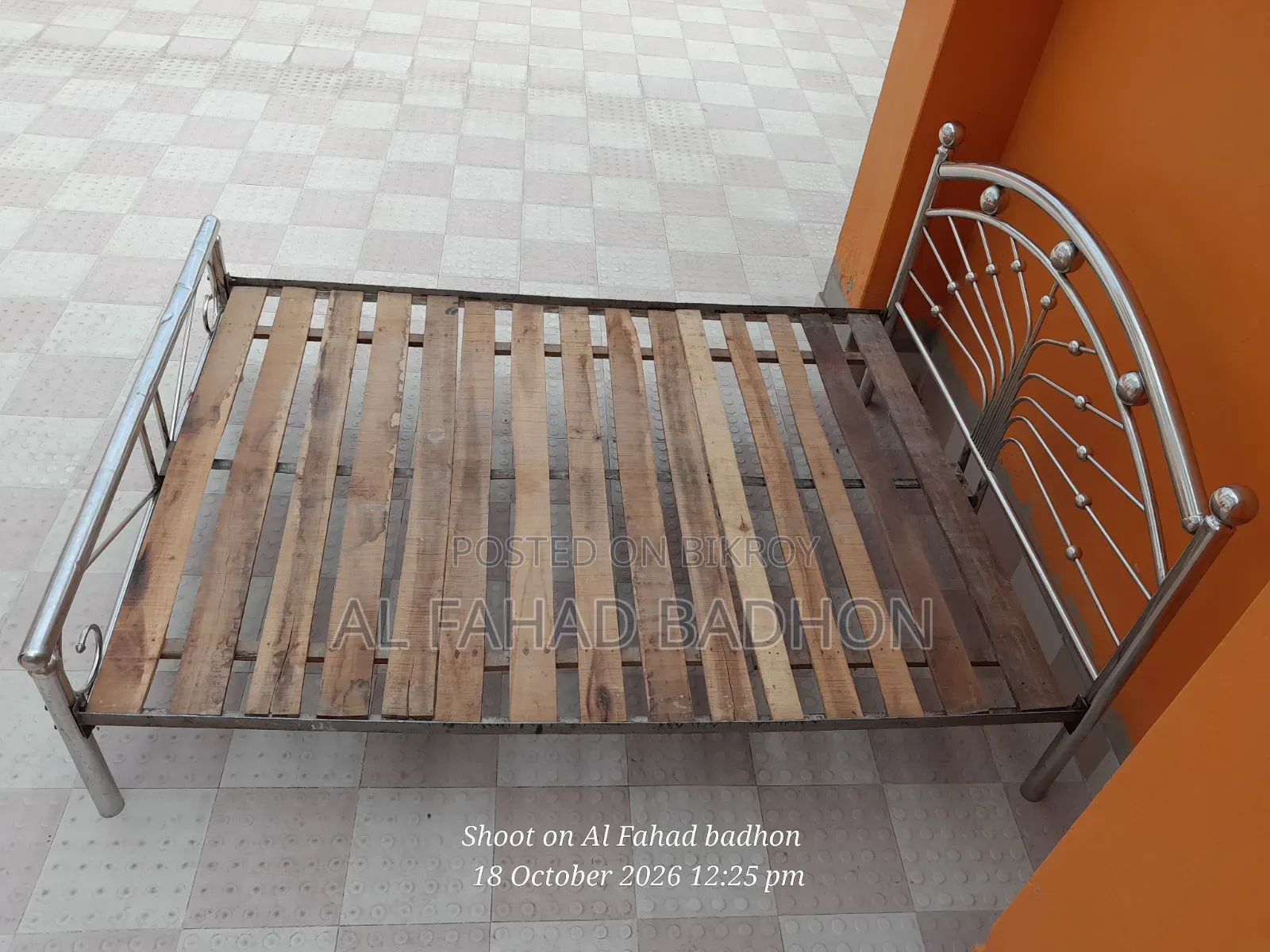 Emergency basis, steel bed to be sold at a very low price.
