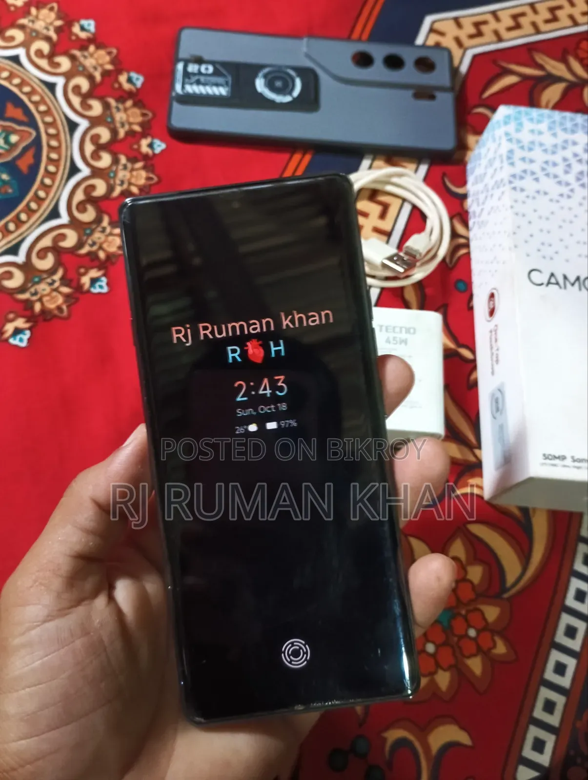 টেকনো ক্যামন ৪০ প্রো ৪জি ২৫৬ জিবি কালো