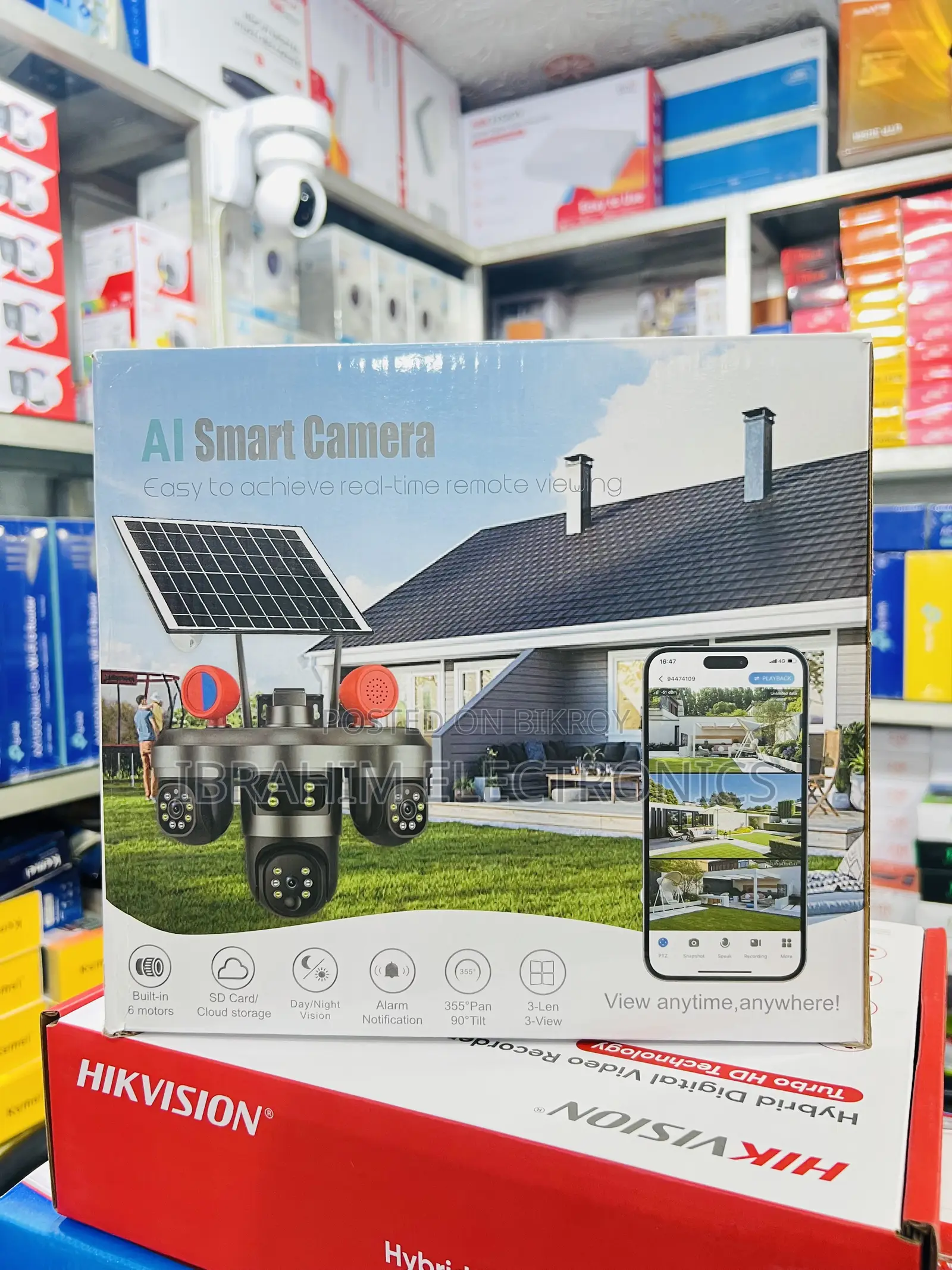 AI Smart Solar CCTV Camera – Full HD, 360° View & Color Night Vision