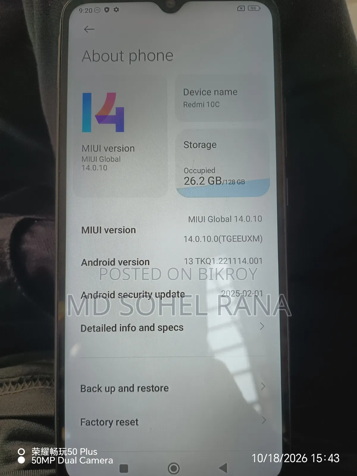 Xiaomi Redmi 10C 128 GB Black