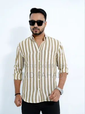 প্রিমিয়াম পুরুষদের স্ট্রাইপ শার্ট - ১০০% তুলা (ফ্রেশ কন্ডিশন)