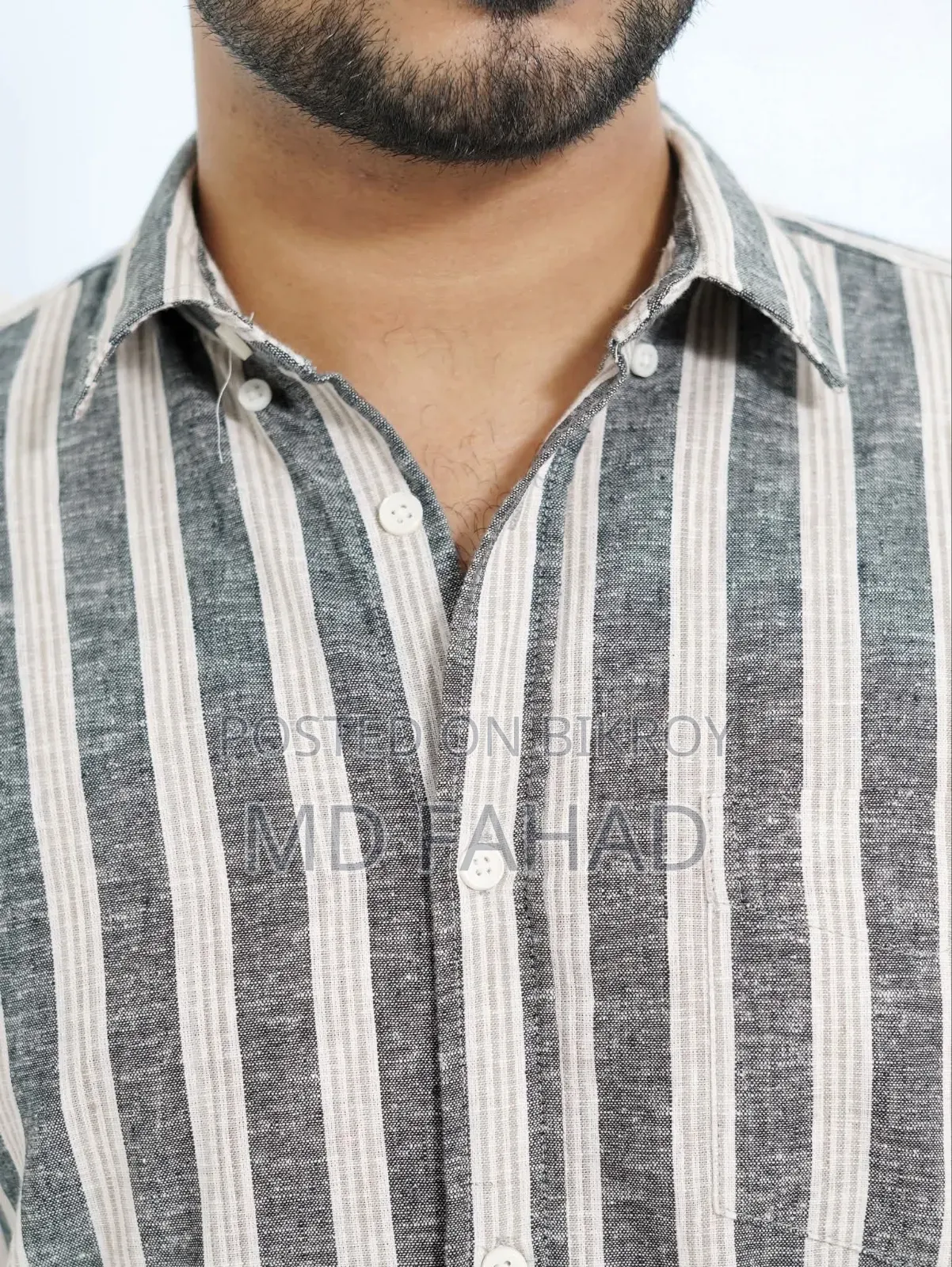 প্রিমিয়াম পুরুষদের স্ট্রাইপ শার্ট - ১০০% তুলা (ফ্রেশ কন্ডিশন)