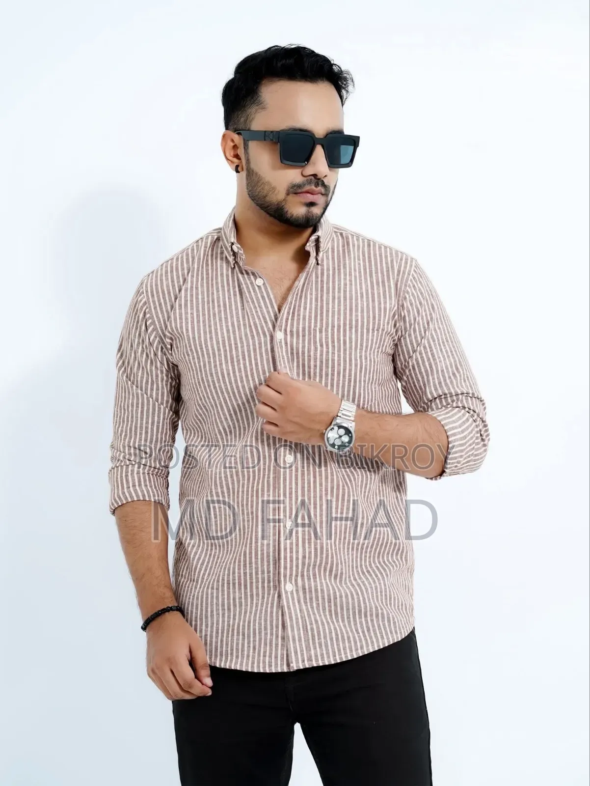 প্রিমিয়াম পুরুষদের স্ট্রাইপ শার্ট - ১০০% তুলা (ফ্রেশ কন্ডিশন)