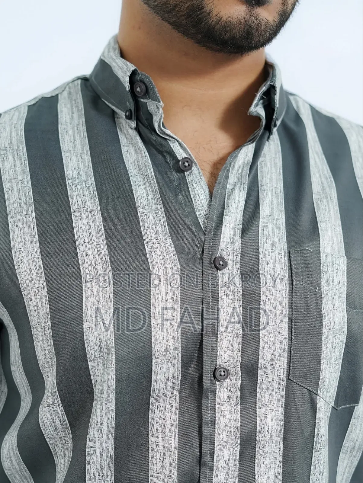 প্রিমিয়াম পুরুষদের স্ট্রাইপ শার্ট - ১০০% তুলা (ফ্রেশ কন্ডিশন)