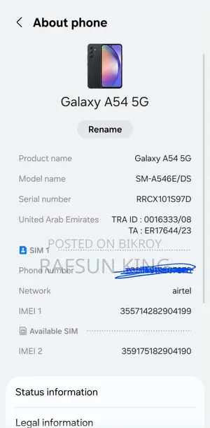 New Samsung Galaxy A54 5G 128 GB Black