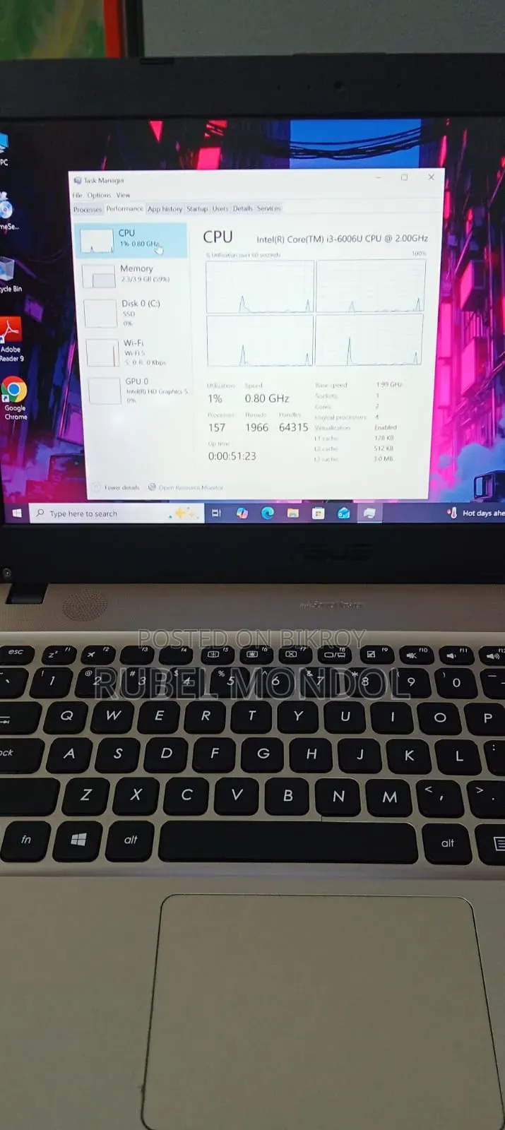 Laptop Acer Aspire 3 4GB Intel Core i3 SSHD+SSD 128GB