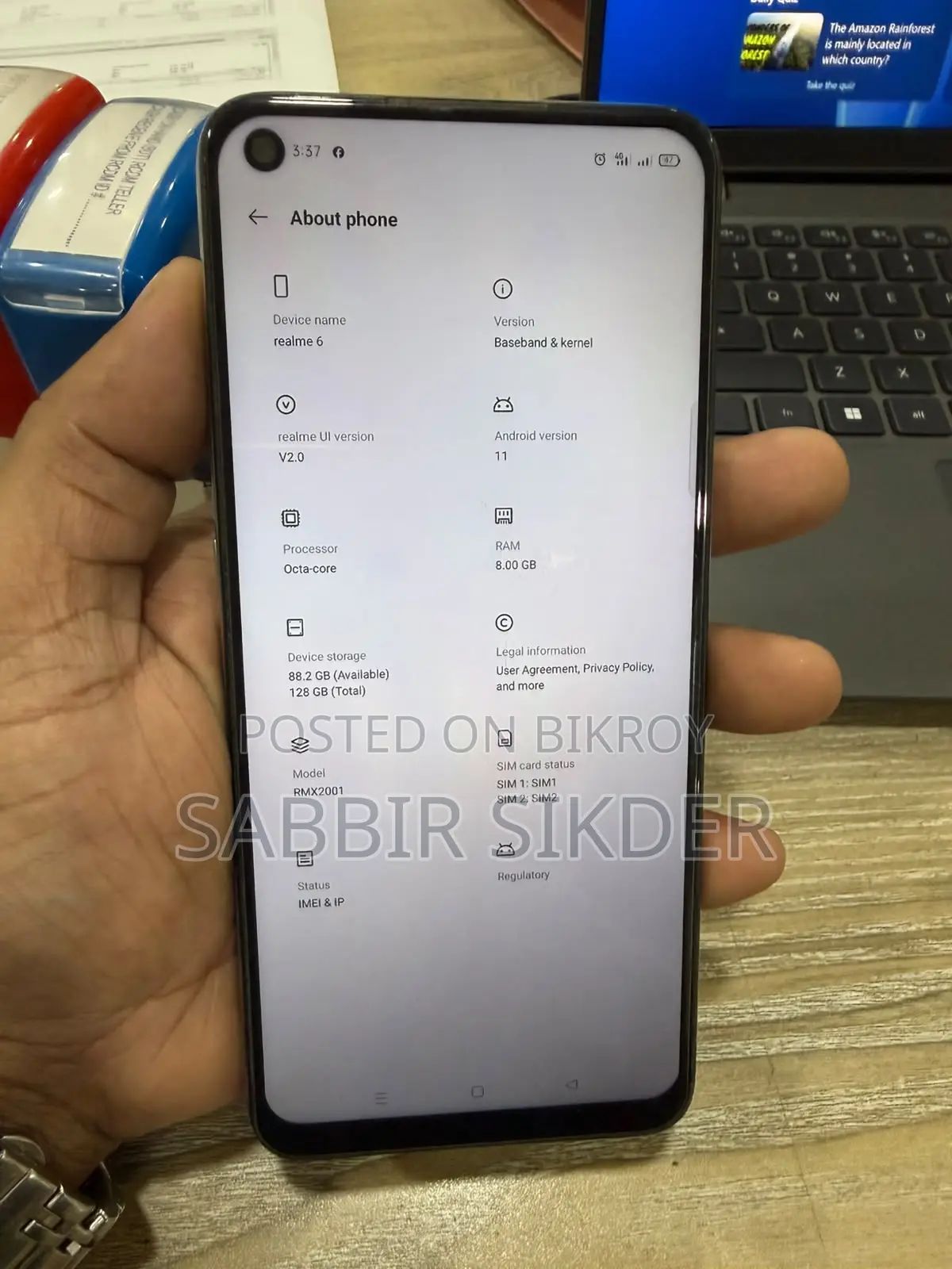 রিয়েলমি ৬ ১২৮ জিবি হোয়াইট