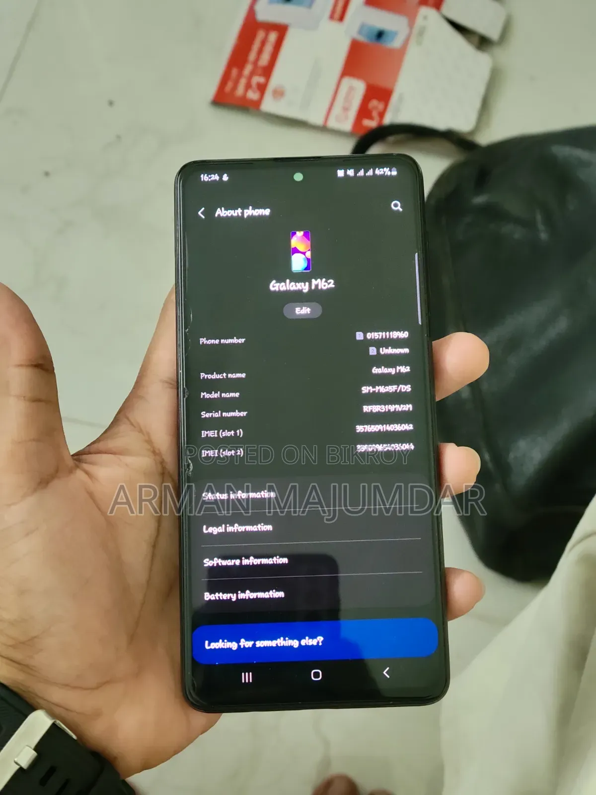 স্যামসাং গ্যালাক্সি এম৬২ ১২৮ জিবি ব্ল্যাক