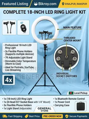 Professional 18-Inch LED Ring Light Kit – Bd-460d (46 cm)