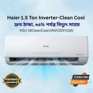 Haier 1.6 TON Inverter AC 120-200 Square Feet Coverage Area.