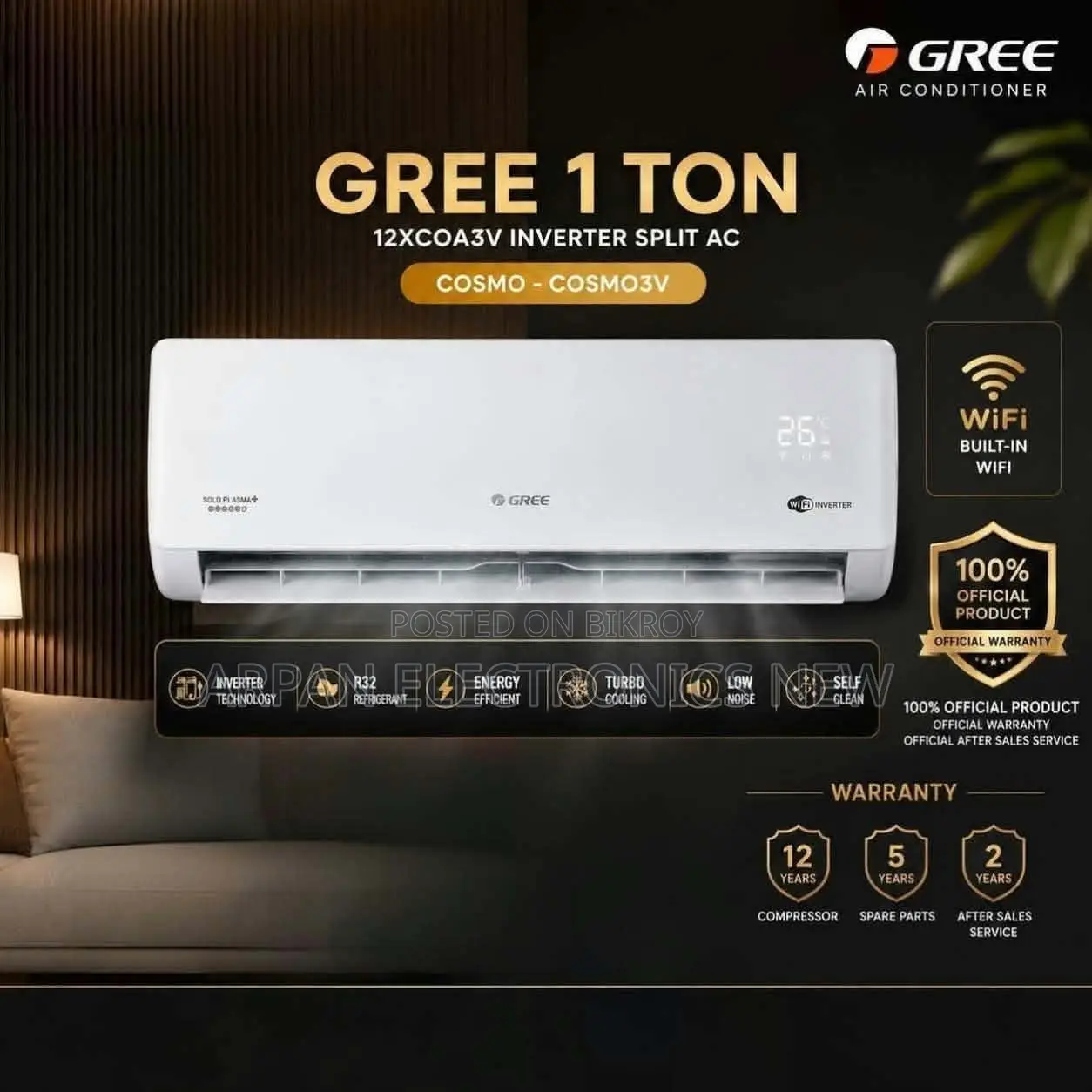 Gree 1 TON Inverter AC Price in BD IDU Self-Cleaning