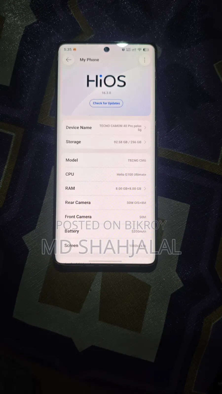 Tecno Camon 40 Pro 4G 256 GB Blue