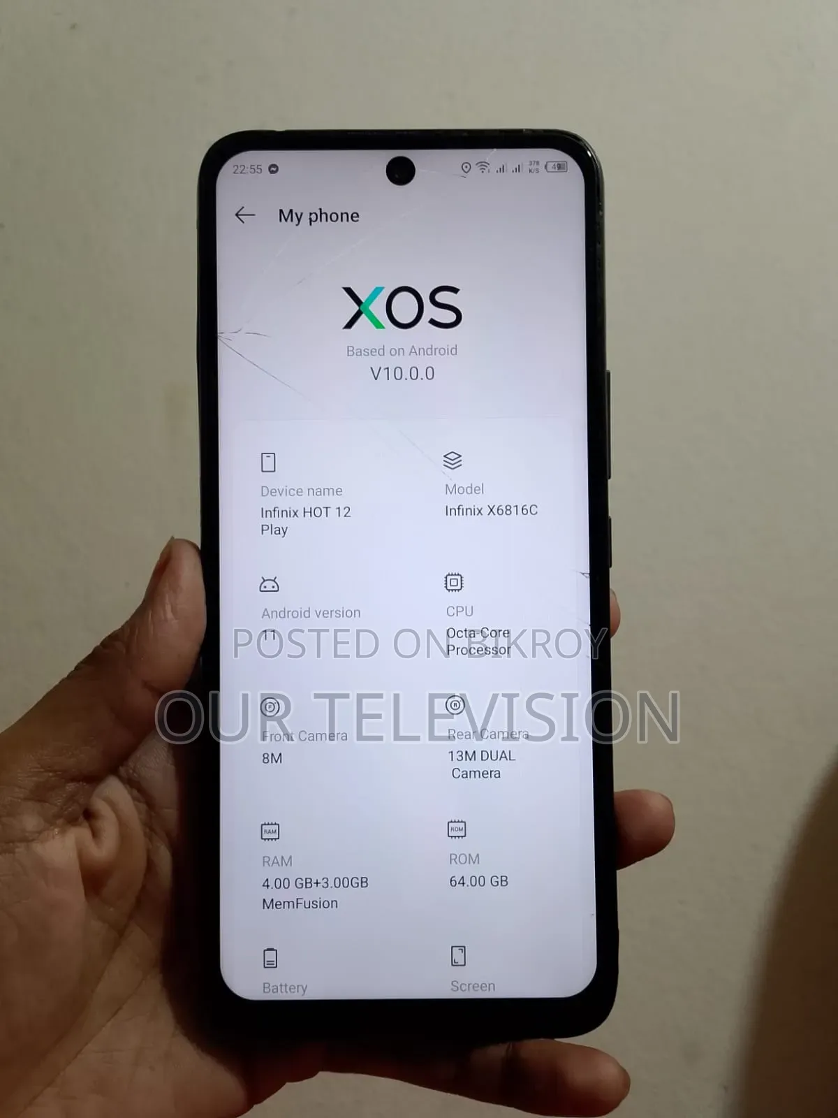 Infinix Hot 12 play 64 GB Black