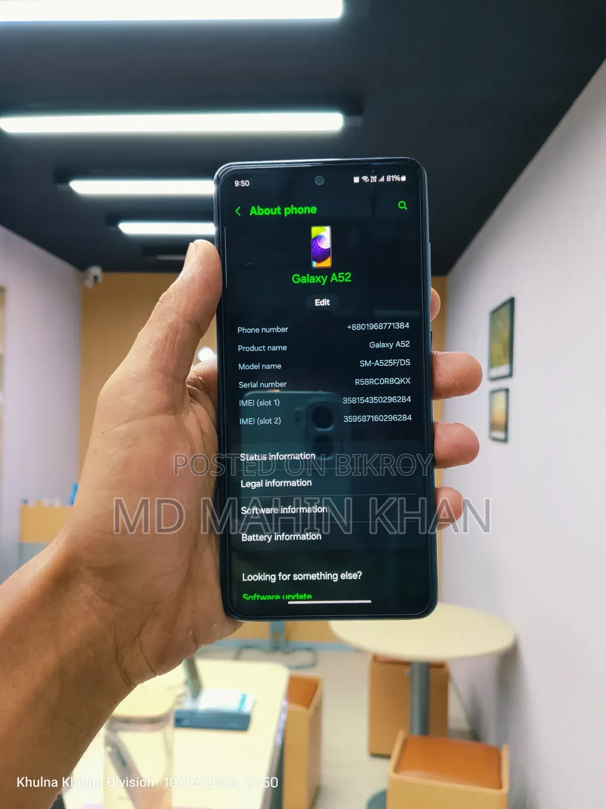 Samsung Galaxy A52 128 GB Black