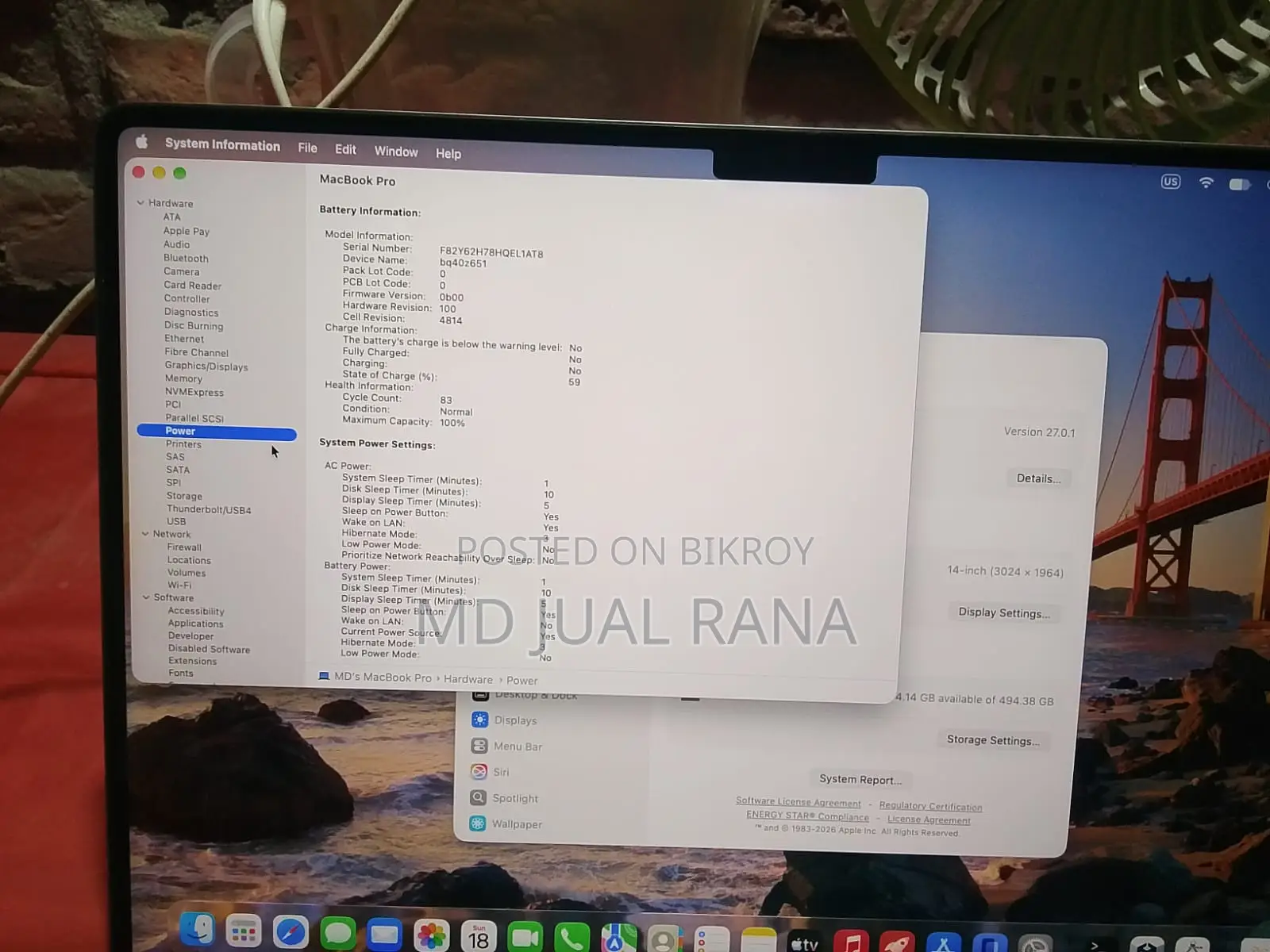 Laptop Apple MacBook Pro 2021 M1 16GB Apple M1 Pro SSD 512GB