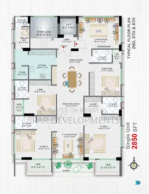4 Bedroom Apartment in Spar Farrish, Jalshiri Abason for sale