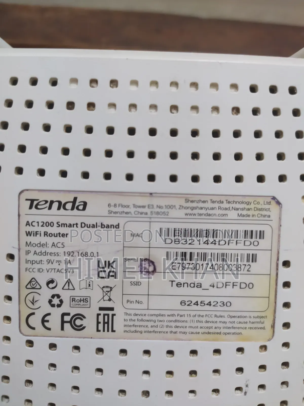 Tenda AC1200 Smart Dual Band Wifi Router Full Fresh Good Conditions