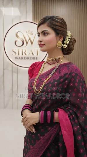 নাকফুল জামদানী শাড়ী