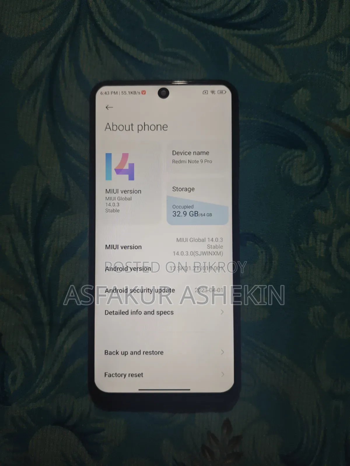 Xiaomi Redmi Note 9 Pro 64 GB Green
