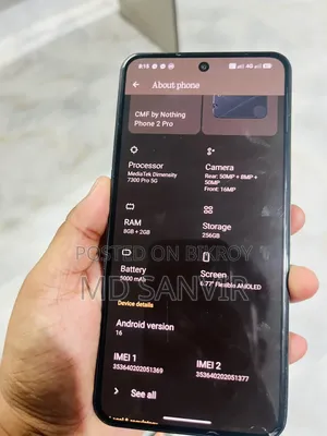 নাথিং ফোন সিএমএফ ফোন ২ প্রো ২৫৬ জিবি ব্ল্যাক
