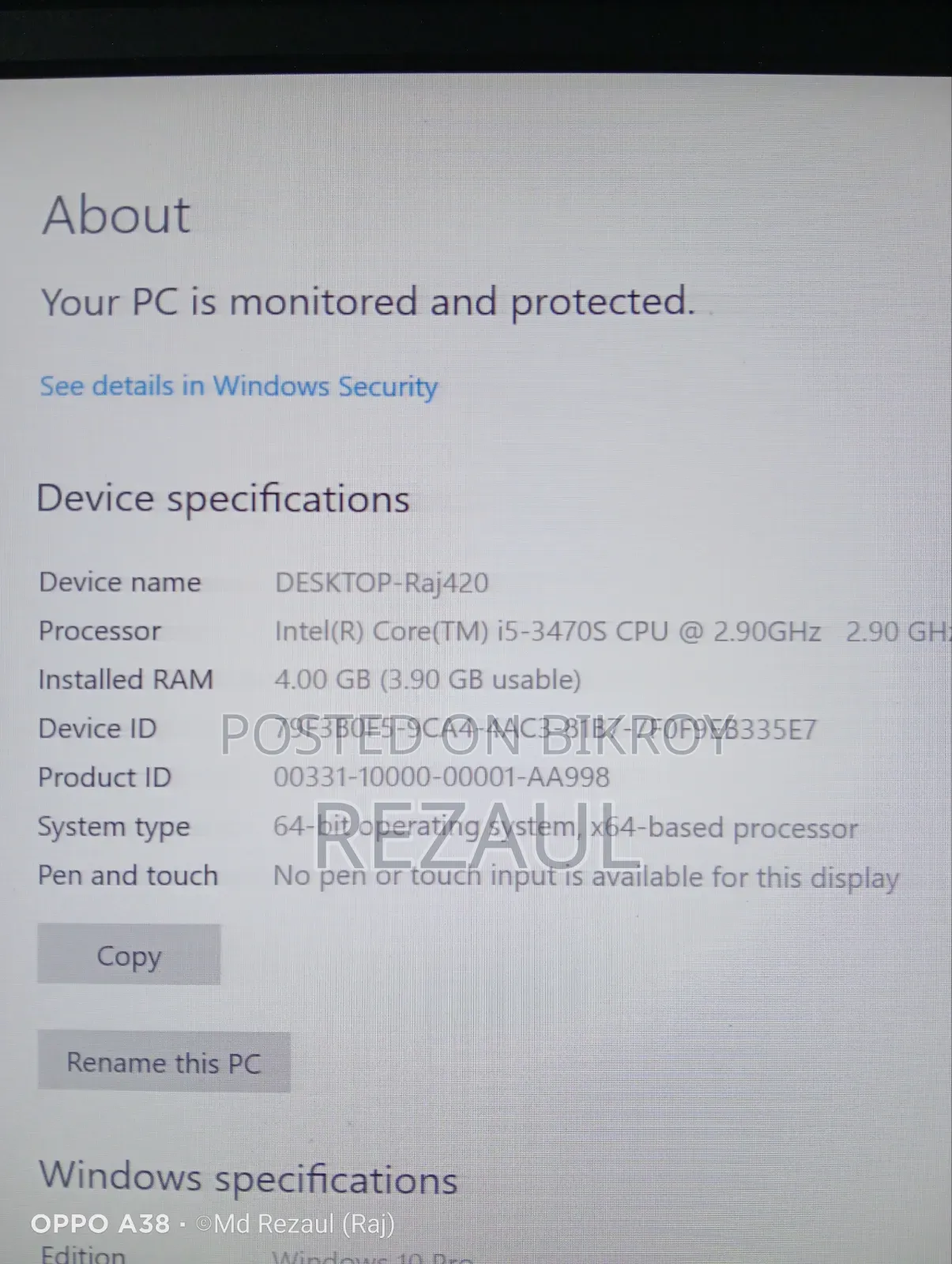 Desktop Computer HP 4GB Intel Core i5 HDD+SSD 1T