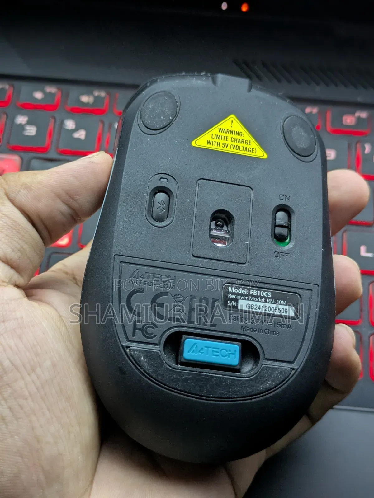 A4Tech FSTYLER FB10CS মাল্টিমোড ওয়্যারলেস মাউস + ব্লুটুথ।