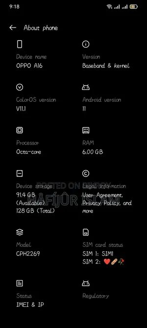 Oppo A16 256 GB Blue