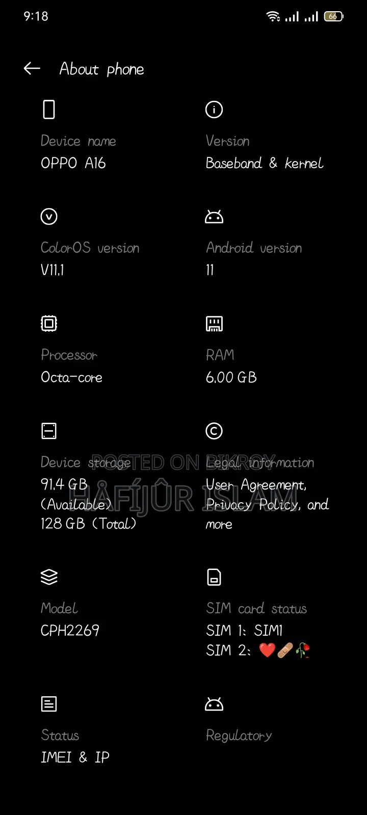 Oppo A16 256 GB Blue