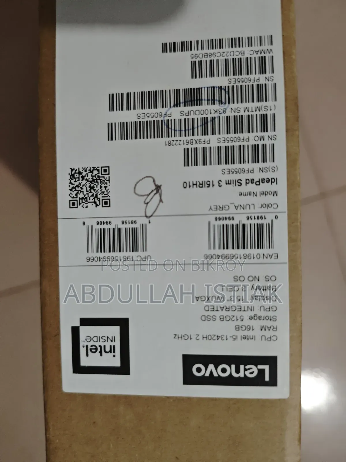 Laptop Lenovo Ideapad 3 16GB Intel Core i5 SSD 512GB
