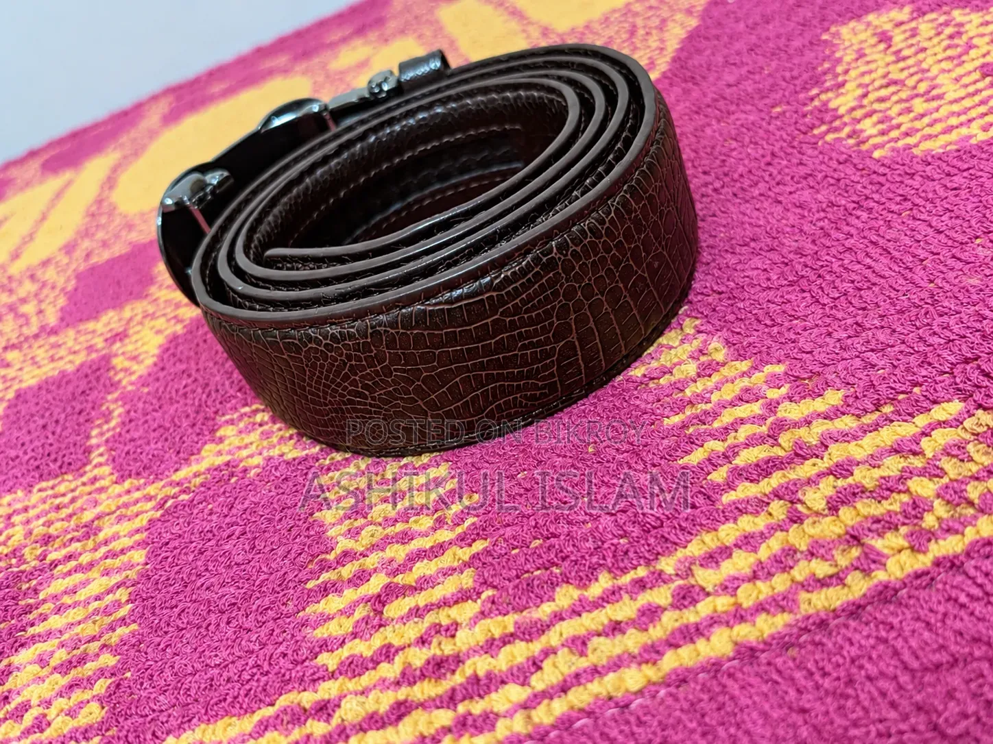 লেদার বেল্ট ডার্ক ব্রাউন / ১০০% কাউ লেদার