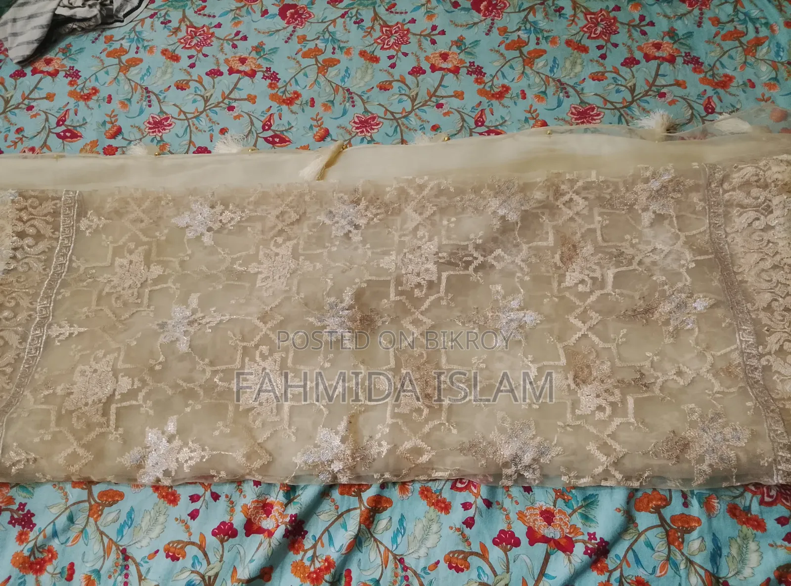 Notun Intact Moslin Organza Party Sharee
