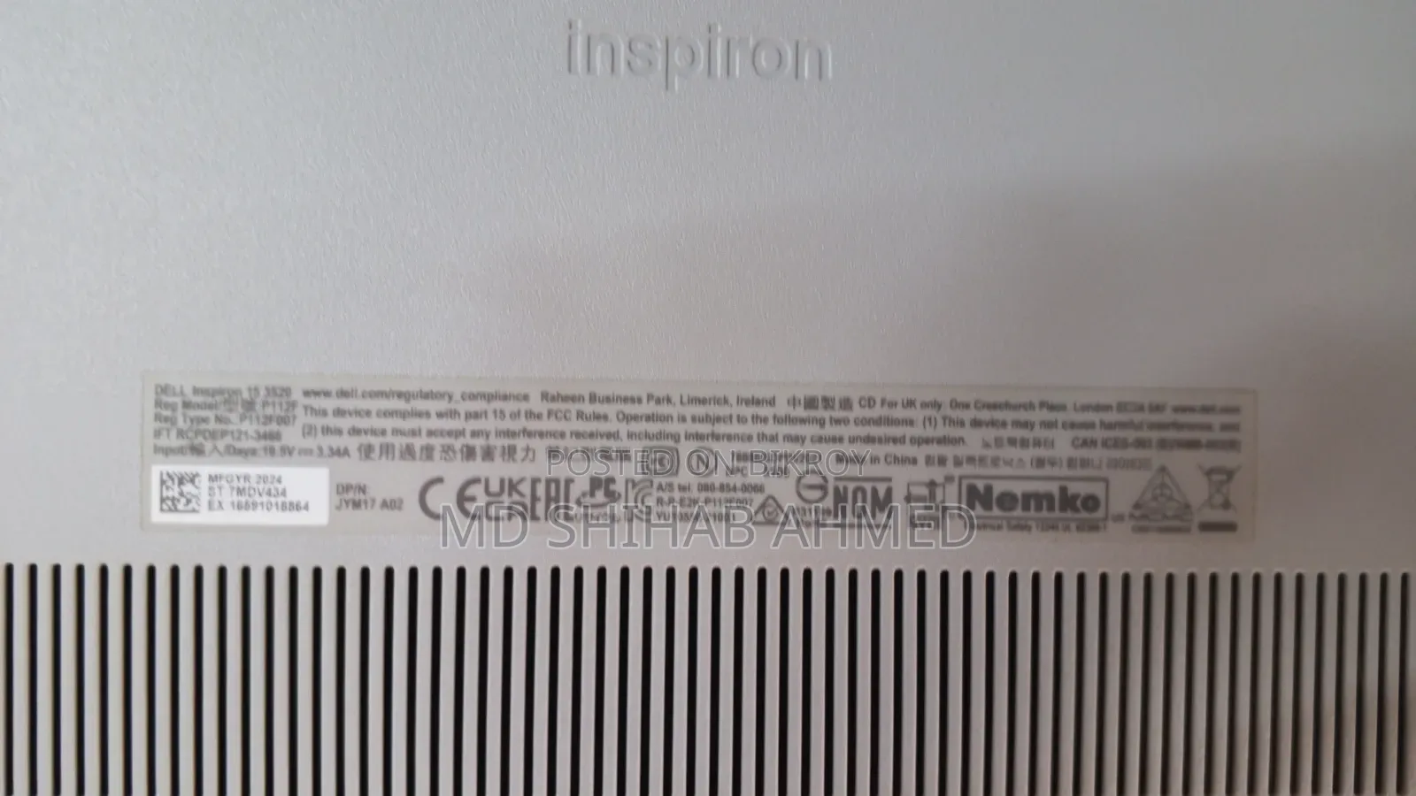 Dell Inspiron 15 Laptop 8GB Intel Core i3 512GB SSD