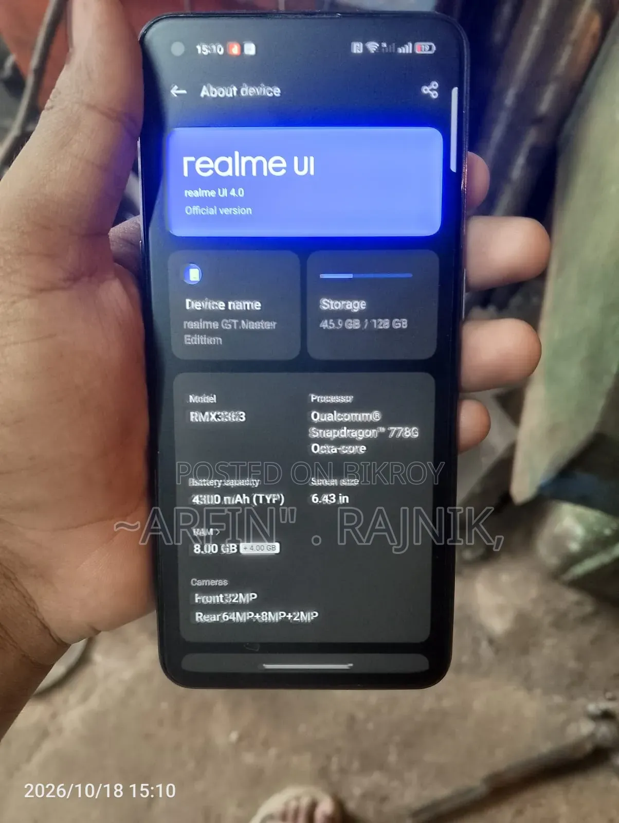 Realme GT Master Edition 128 GB Gray
