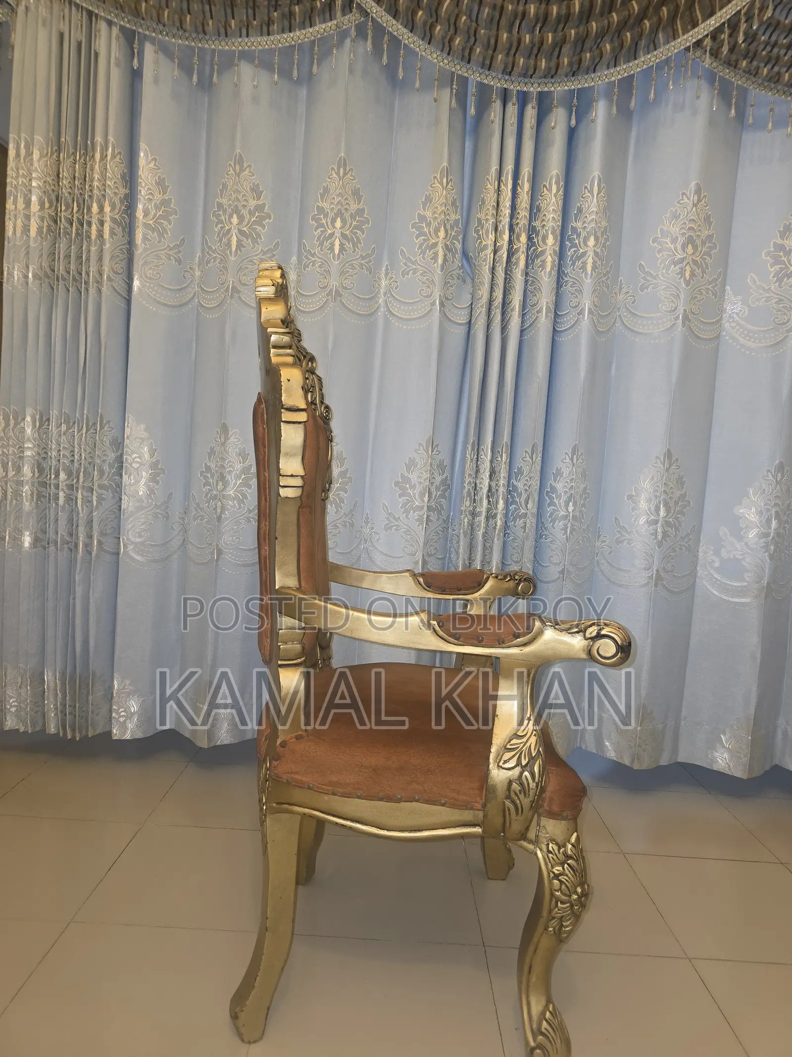 2 Golden Duco Painted Teak Wood Chairs for Sale
