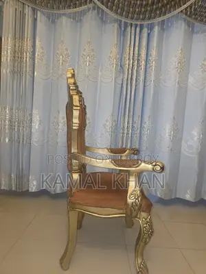 2 Golden Duco Painted Teak Wood Chairs for Sale