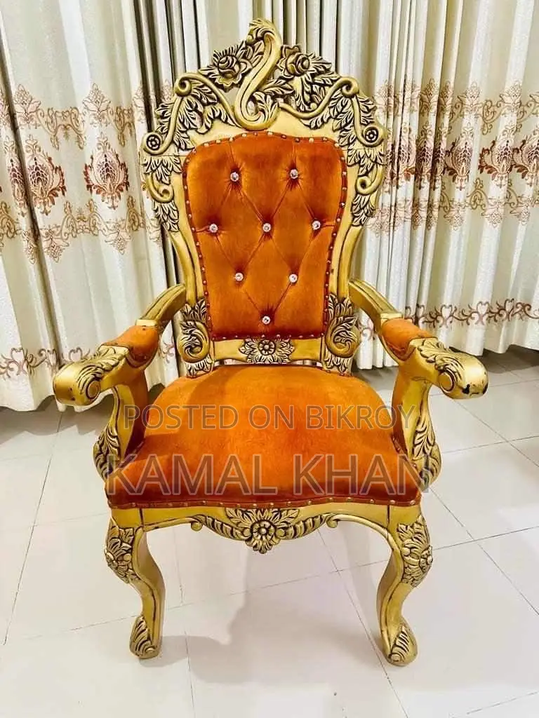 2 Golden Duko Painted Teak Wood Chairs for Sale