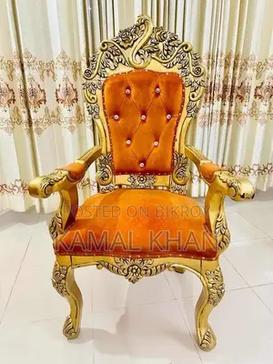 2 Golden Duko Painted Teak Wood Chairs for Sale