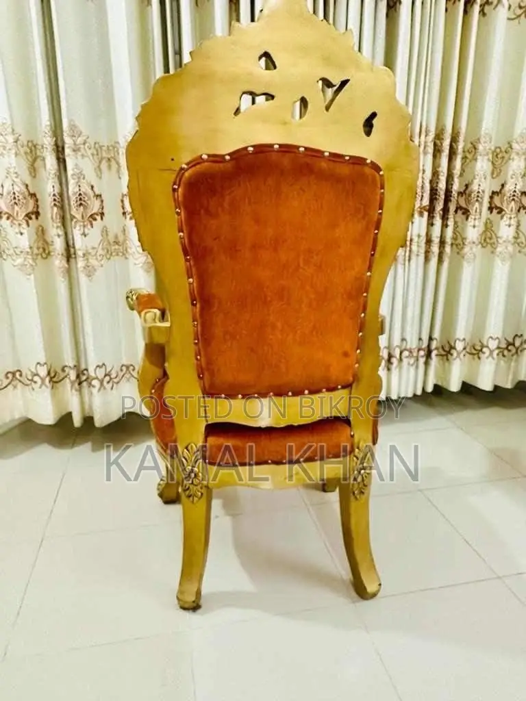 2 Golden Duko Painted Teak Wood Chairs for Sale