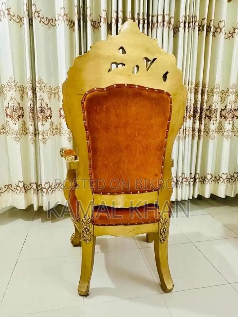 2 Golden Duko Painted Teak Wood Chairs for Sale