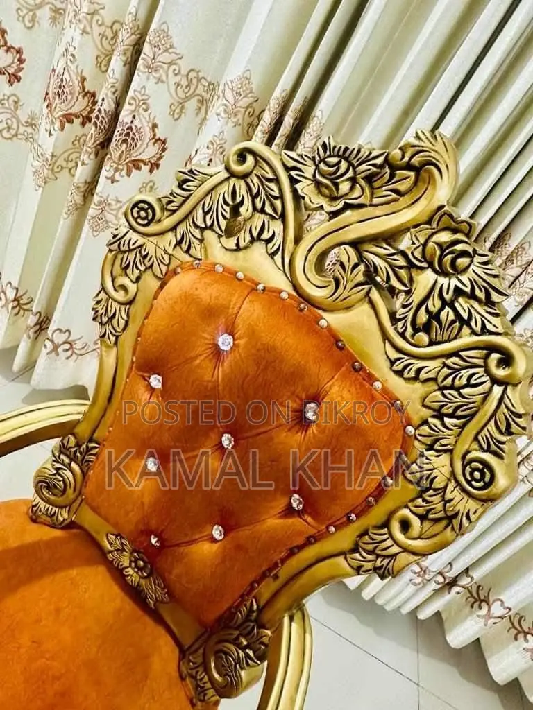 2 Golden Duko Painted Teak Wood Chairs for Sale