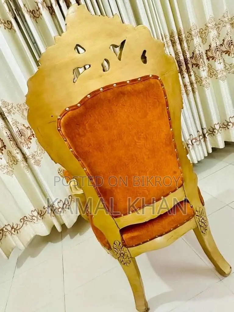 2 Golden Duko Painted Teak Wood Chairs for Sale