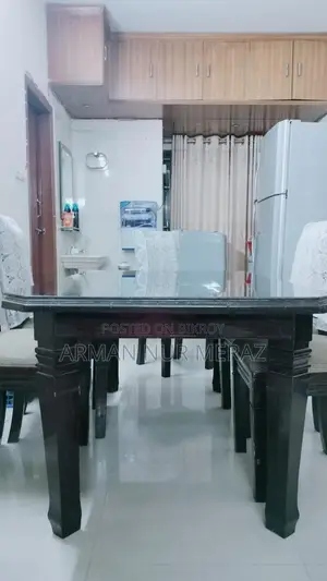 সেগুন কাঠের ডাইনিং টেবিল ৬টি চেয়ার সহ