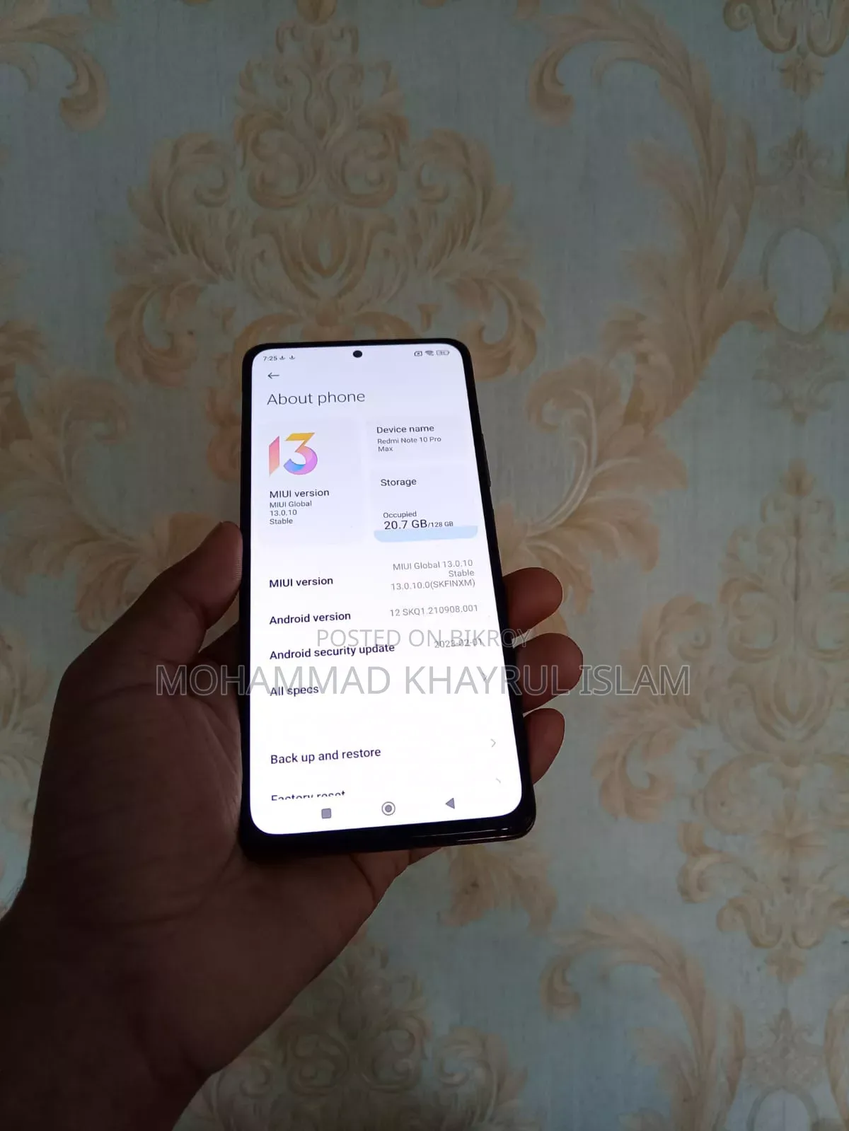 Xiaomi Redmi Note 10 Pro Max 128 GB Gold