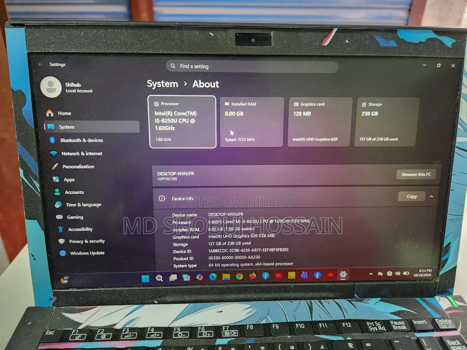 Laptop Sony VAIO 15E F15218SN 8GB Intel Core i5 SSD 256GB