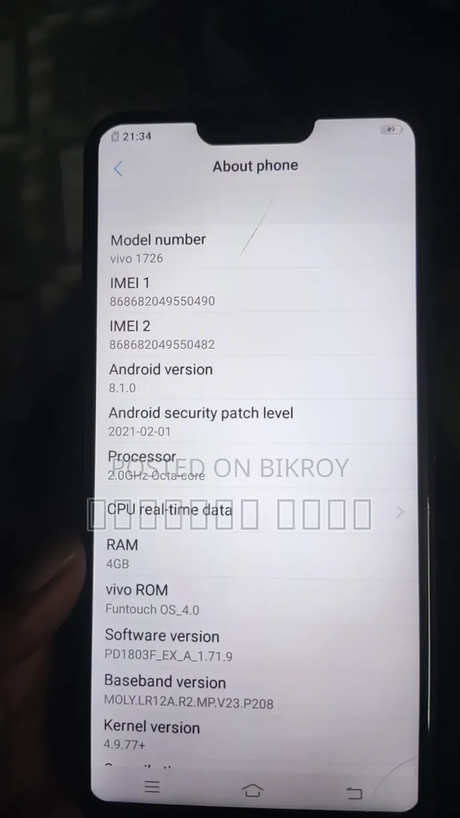 Vivo Y17 64 GB Black