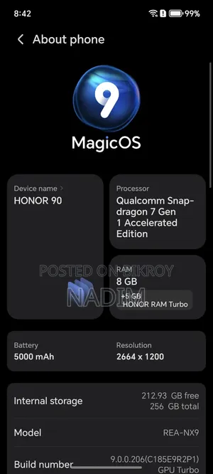 Honor 90 5G 256 GB Gray