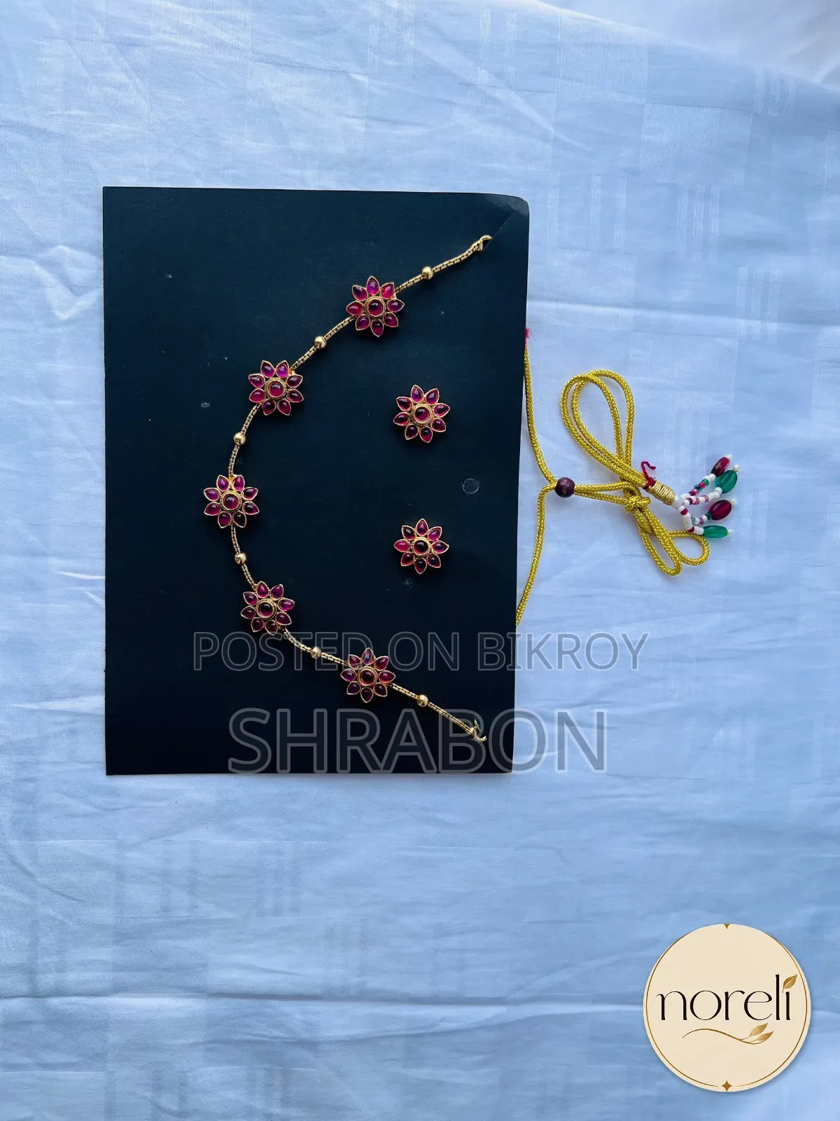 German silver jhumka and necklace combining traditional beauty!