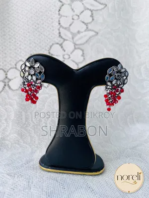 German silver jhumka and necklace combining traditional beauty!